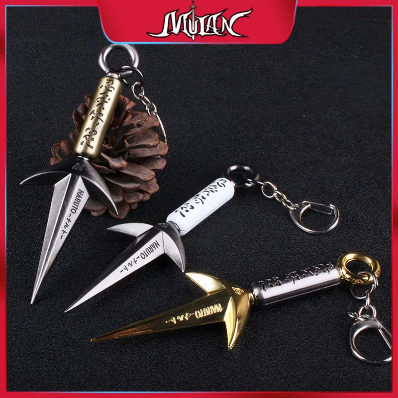 Anime Ninja Peripherals Yellow Flash Wave Wind Minato The Art of Flying 12cm Alloy Kunai Model Samurai Sword Katana Toys for Kid apex legends heirloom weapon wraith luminous kunai 15cm mini keychain portable model samurai katana knife game peripherals toys