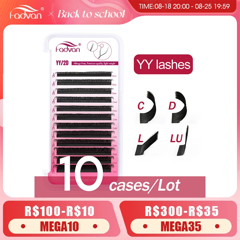 Fake Eyelashes 0.07-LU/L/C/D YY Shape/W Shape 10PCS