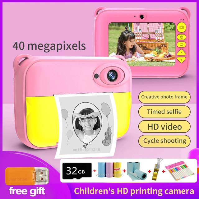 Appareil Photo Numérique À Impression Instantanée Pour Enfant, Jouet Avec  Imprimante Thermique Vidéo, Cadeau D'anniversaire Pour Garçon Et Fille -  Toy Camera - AliExpress