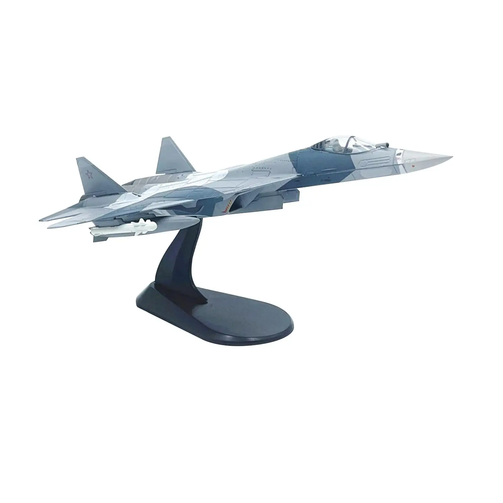 

1/100 Scale SU57 Fighter Diecast Model Airplane with Stand Aircraft Ornament for Home, Shelf TV Cabinet, Bedroom, Tabletop Decor