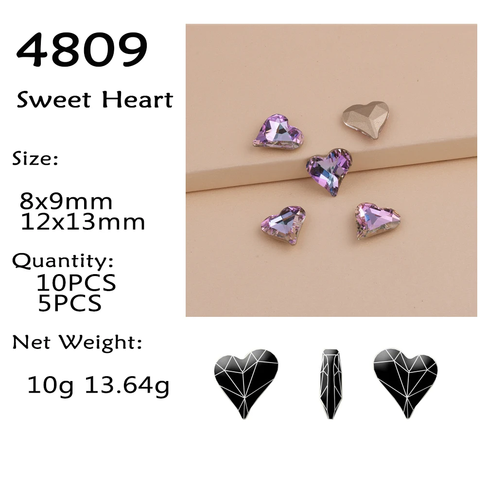 5A Verschiedene Formen Vitrail Lichtfarbe 10 Stück DIY Bastelzubehör Lose Perlen Strasssteine Pointback Glas Kleber für Nagelkunst Edelsteine – Detail 17