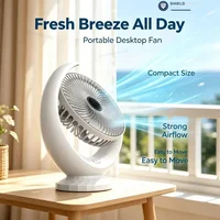 Ventilateur de table portable rechargeable par USB, mini ventilateur de bureau, 3 vitesses, silencieux, avec longue autonomie de batterie, pour bureau, maison, chambre à coucher 4
