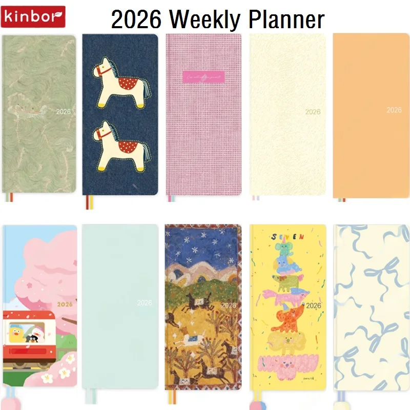 Kinbor Planner 2026 All Seriesl 노트 일일 월간 연간 작업 일정 주간 계획/효율성 도서/타임라인/8 그리드 계획