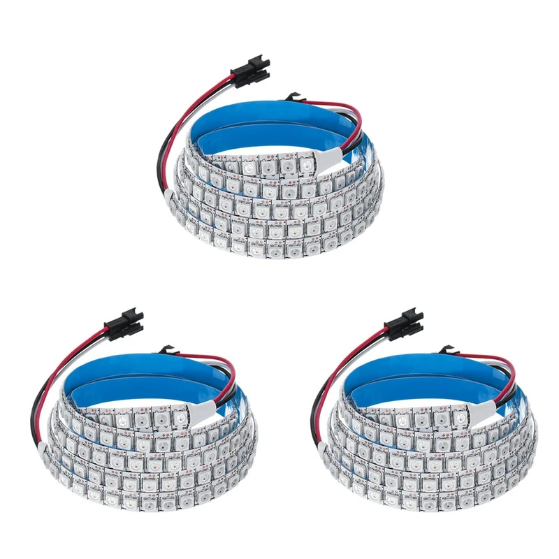 

Светодиодная лента 3х Ws2812b 5050Smd 144 со встроенным Rgb Ic, индивидуальное адресное Dc