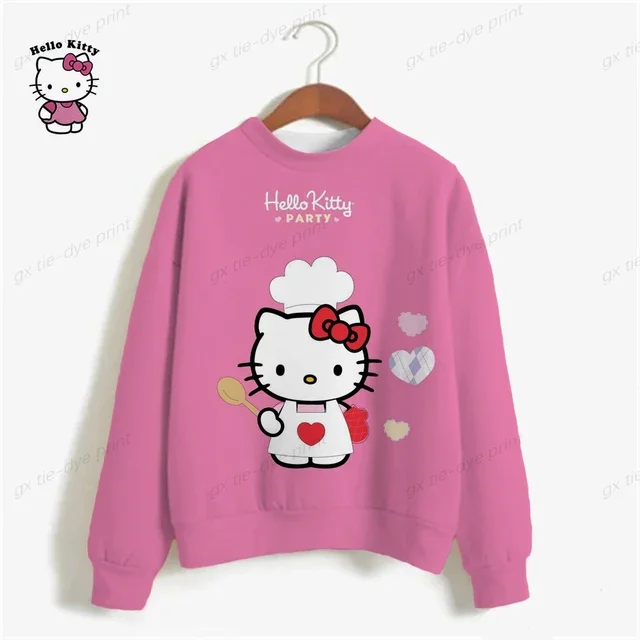 thumbnail image 1 of Sudadera con capucha de dibujos animados divertidos de HELLO KITTY para mujer, sudadera con capucha de HELLO KITTY de El viaje de Chihiro, sudadera con capucha gráfica de los años 90 para mujer, 1 of 5