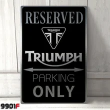 

Triumph Motorcycle Parking Metal Tin Sign Metal Sign Home Garage Man Cave Pub Bar Wall Decor Wall Poster(20cmx30cm)