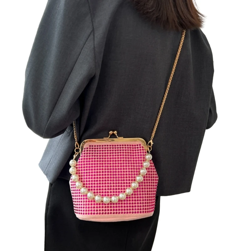 Shaped Bag with Decorative Chains Trendy Shoulder Bags Handbag for Ladies