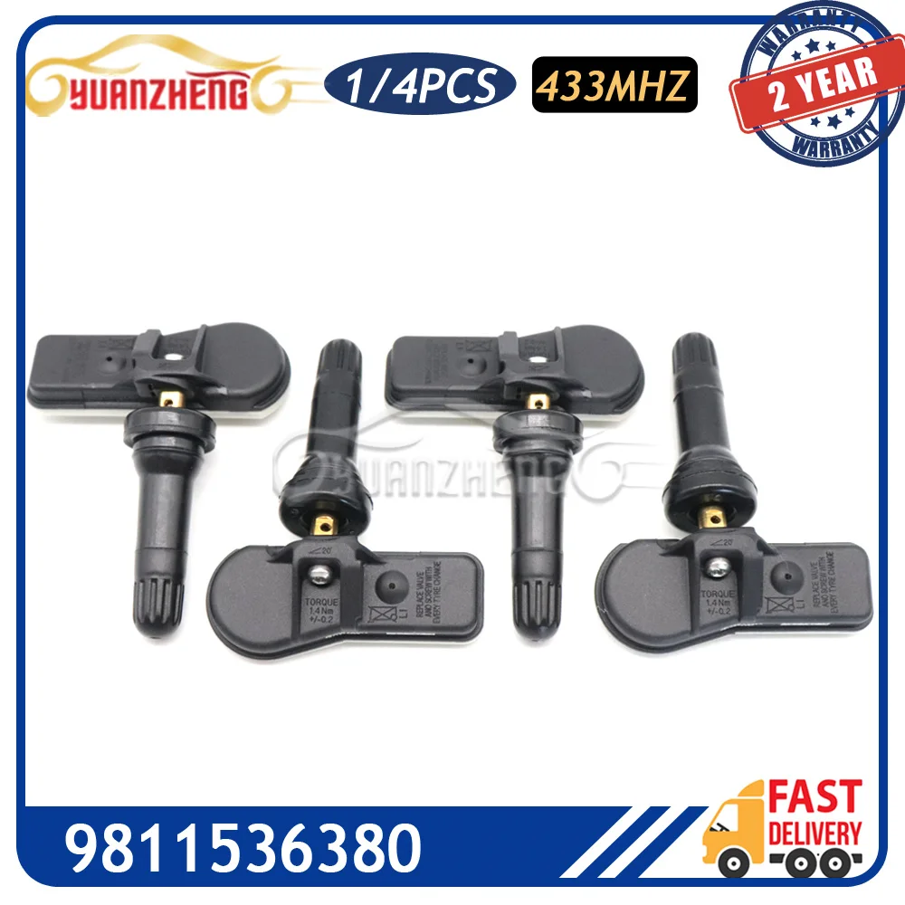 Tpms Monitoraggio Della Pressione Dei Pneumatici Sensore 9811536380 Per Peugeot 3008 T84 307 301 408 508 T5 T7 5008 T87 Rcz T75 433Mhz 9673860880