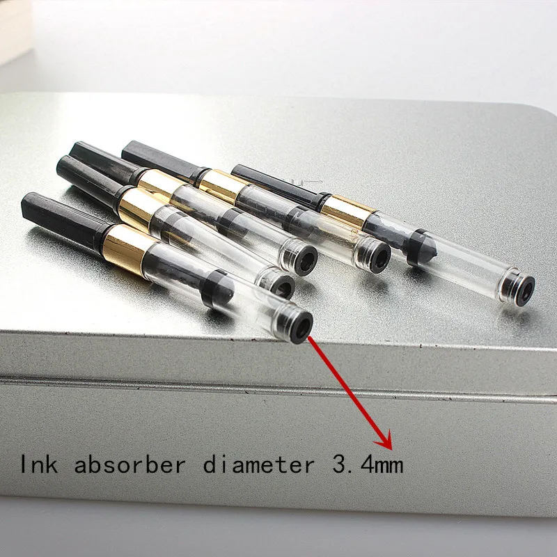 High Quality 8pcs 3.4mm Ink Converter Pen Refills gold Stationery Office School Supplies Writing Gift New