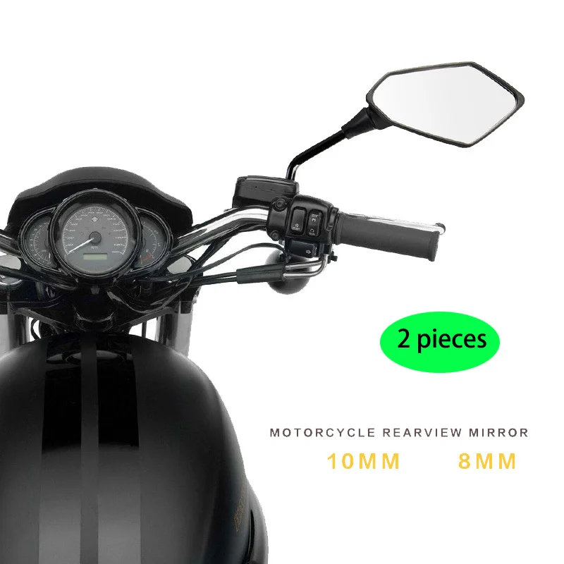 Motorcycle Mirror 2Pcs/Pair Universial 8mm 10mm Motorcycle Mirror Scooter E-Bike Rearview Mirrors Electromobile Back Side Convex Mirror
