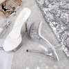 2023 Sexy Super High Heels 15CM Stiletto Girls Shoe for Party Club Stripper Platform Sandals Transparent Crystal Pole Dance 6