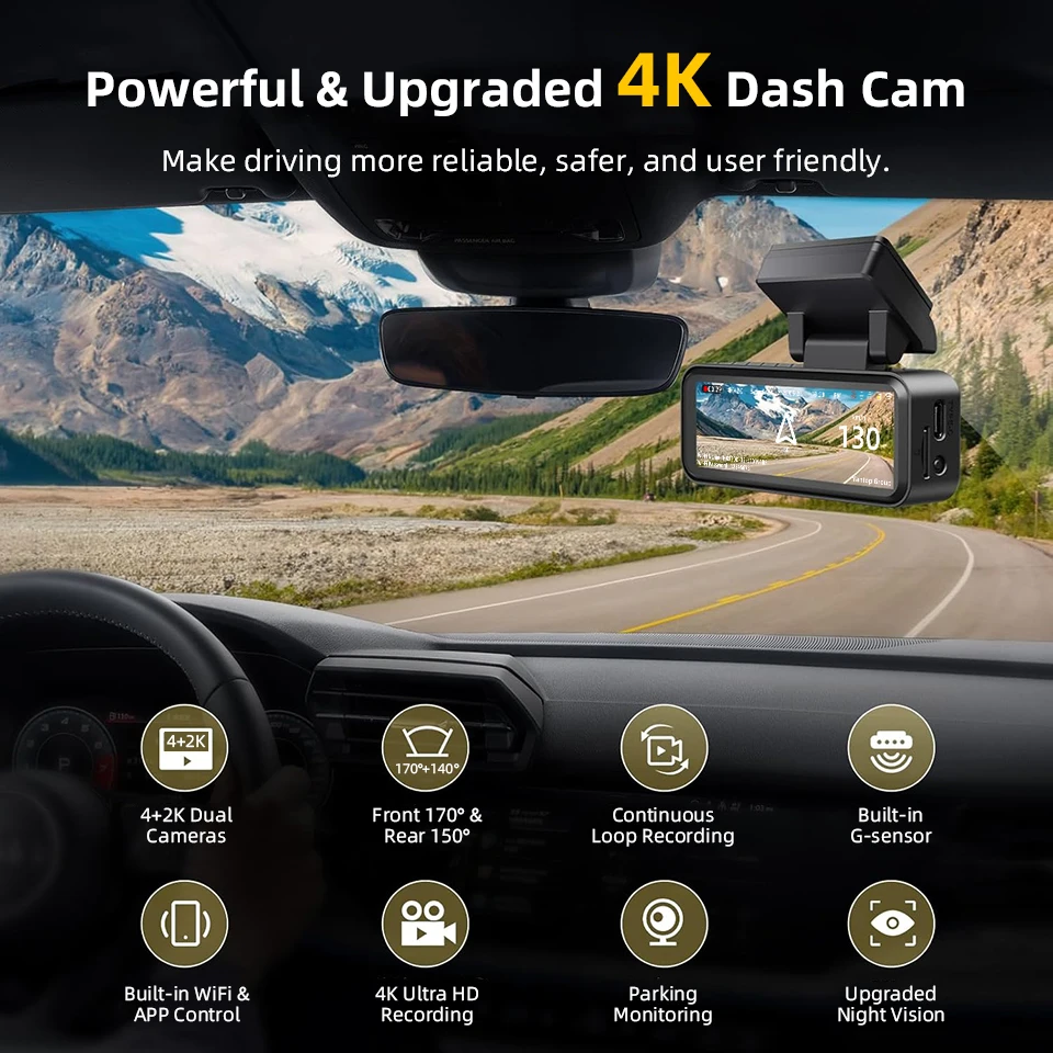 4K Dual Dashcam 2