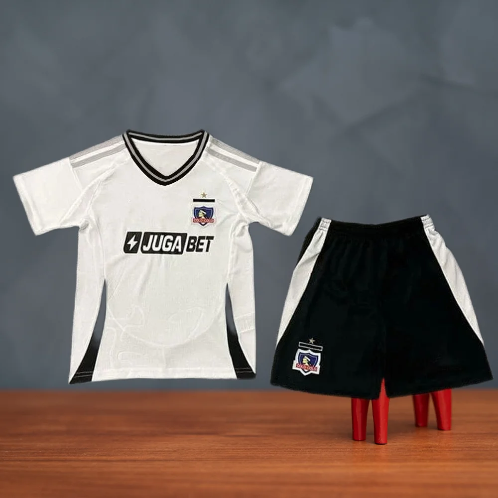 Mens Colo Colo Home&Away Shirt&Shorts Kit Youth Child Training Soccer Uniform Suit Breathable Oversized Unisex Jersey Set
