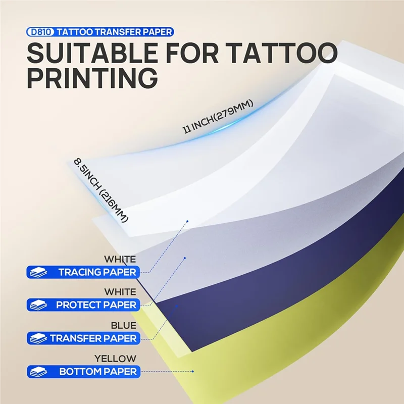 문신 전사 용지, 문신 전사 키트용 A4 크기 열 스텐실 용지 - DIY 문신 트레이싱 페이퍼