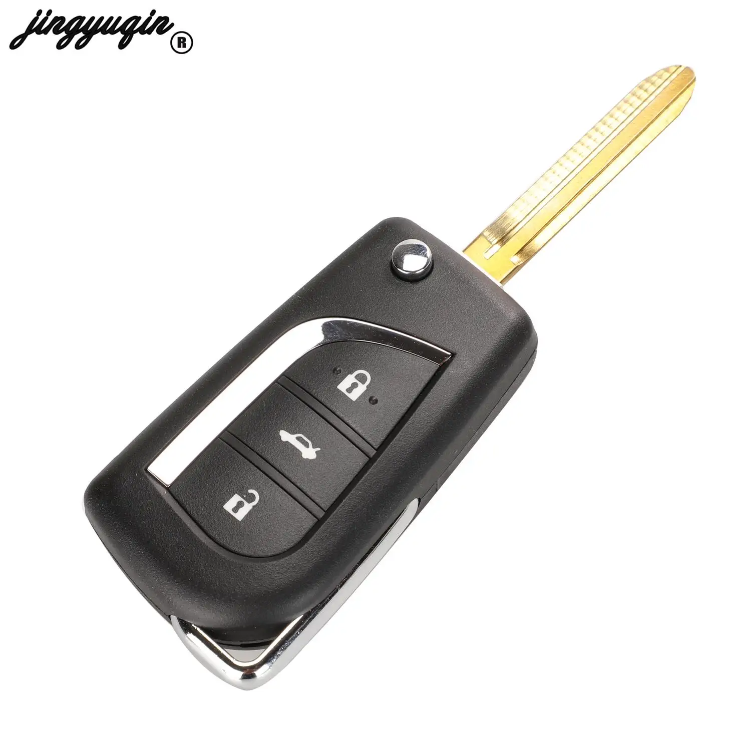 Premium Flip Remote Car Key Shell Case with 2/3 Buttons - Replacement Key Blade Included