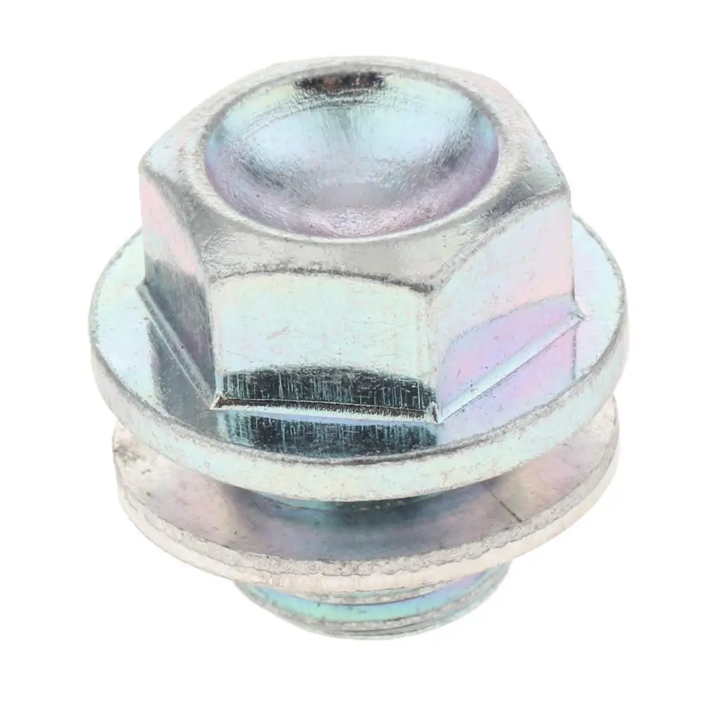 Silver Anodized Magnetic Engine Oil Pan Drain Plug/Bolt W/ Crush Washer M14*12mm