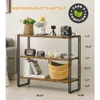 3-Tier Rustic Wood and Metal Industrial Bookcase - 40in, For Home Office, Bedroom, Kitchen, Bathroom Bookshelf 3