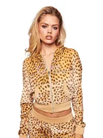 Ensemble veste à capuche zippée et pantalon à imprimé léopard brodé de strass GIA x VON DUTCH 1