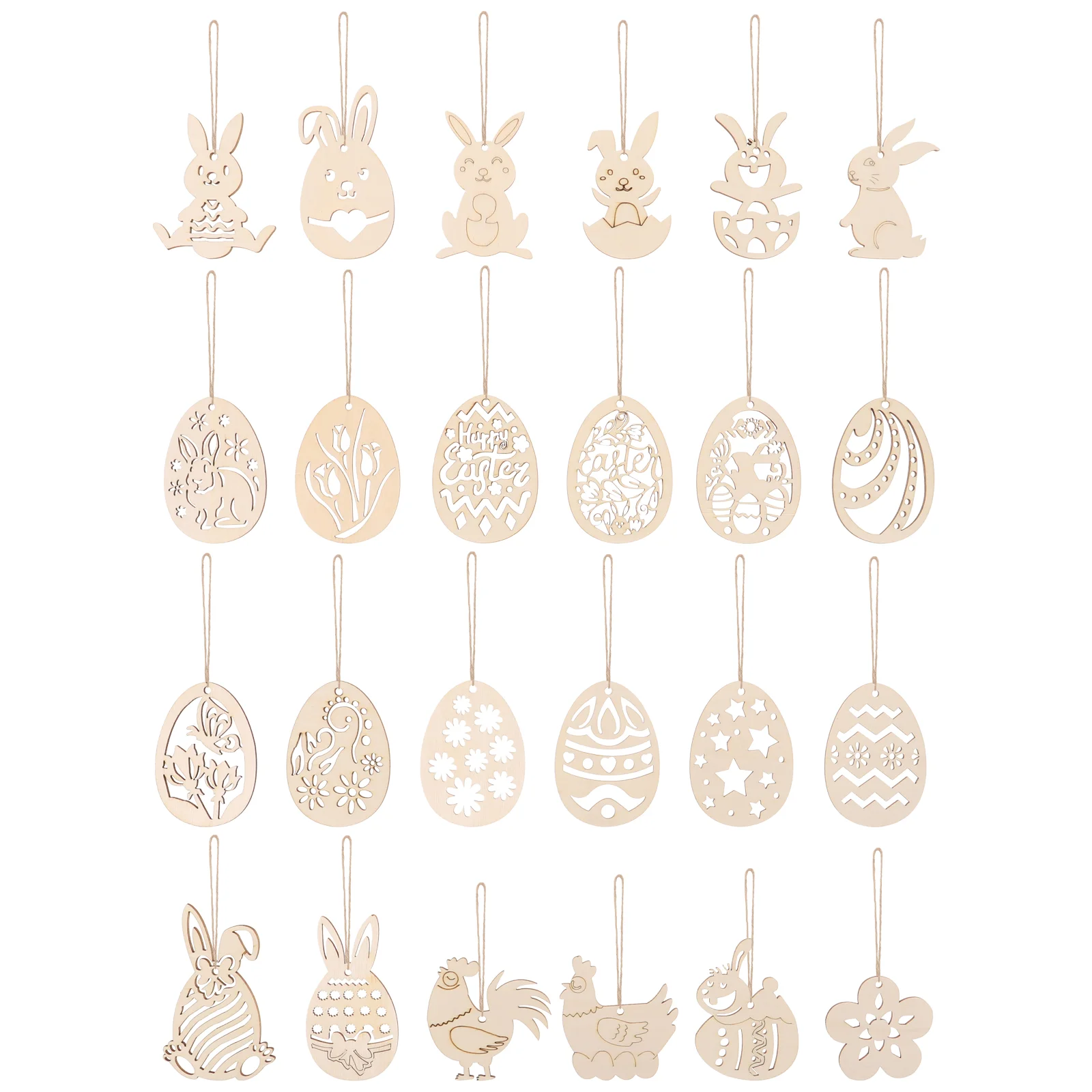 

1 Set Easter Wooden Cutouts Easter Wood Chips Unfinished Wood Easter Cutouts Easter Party Hanging Ornaments Diy Wood Chips