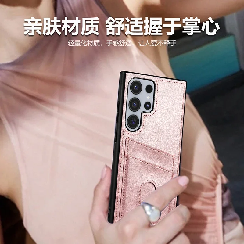 Vertical Card Slot Wallet Leather Case - Shockproof Cover