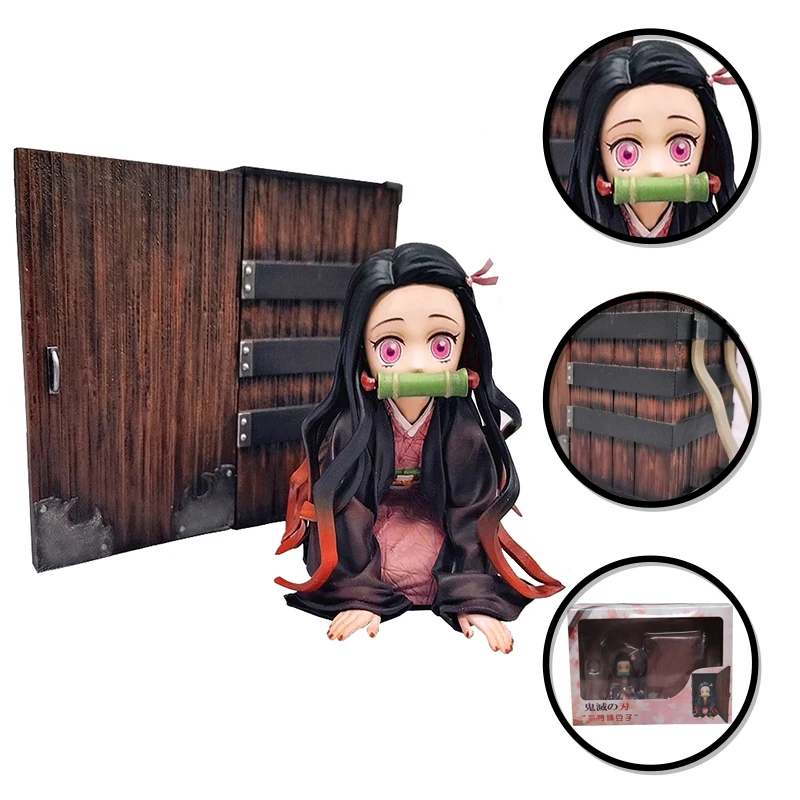 9Cm Anime Action Figures Kamado Nezuko Anime Demon Slayer Kawaii Mini Box Nezuko Sdraiato Modello Di Collezione Giocattoli Regalo Desktop