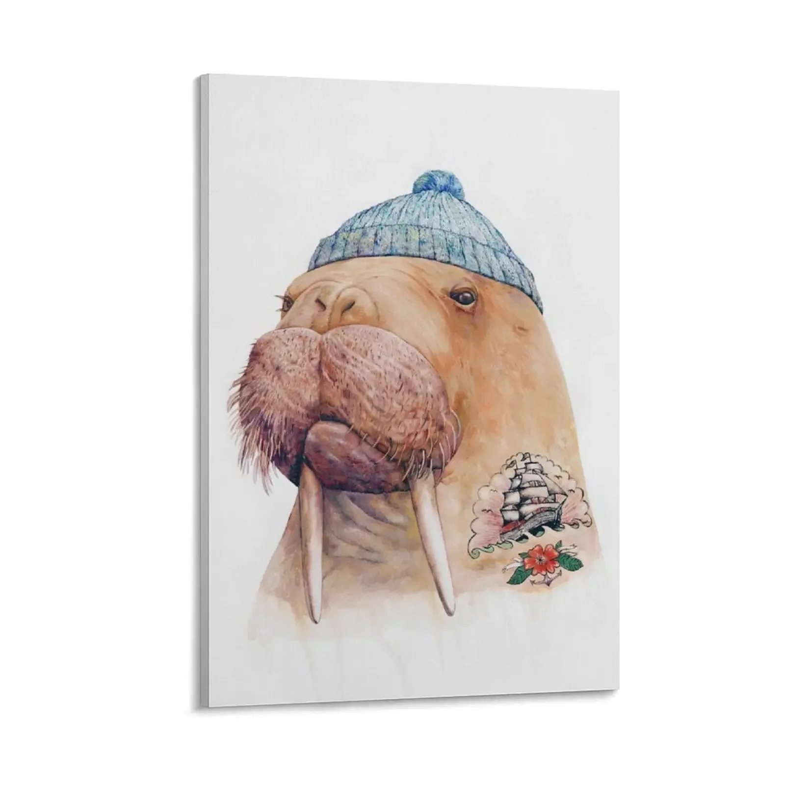 

Tattooed Walrus Canvas Painting room decoration accessories poster aesthetic