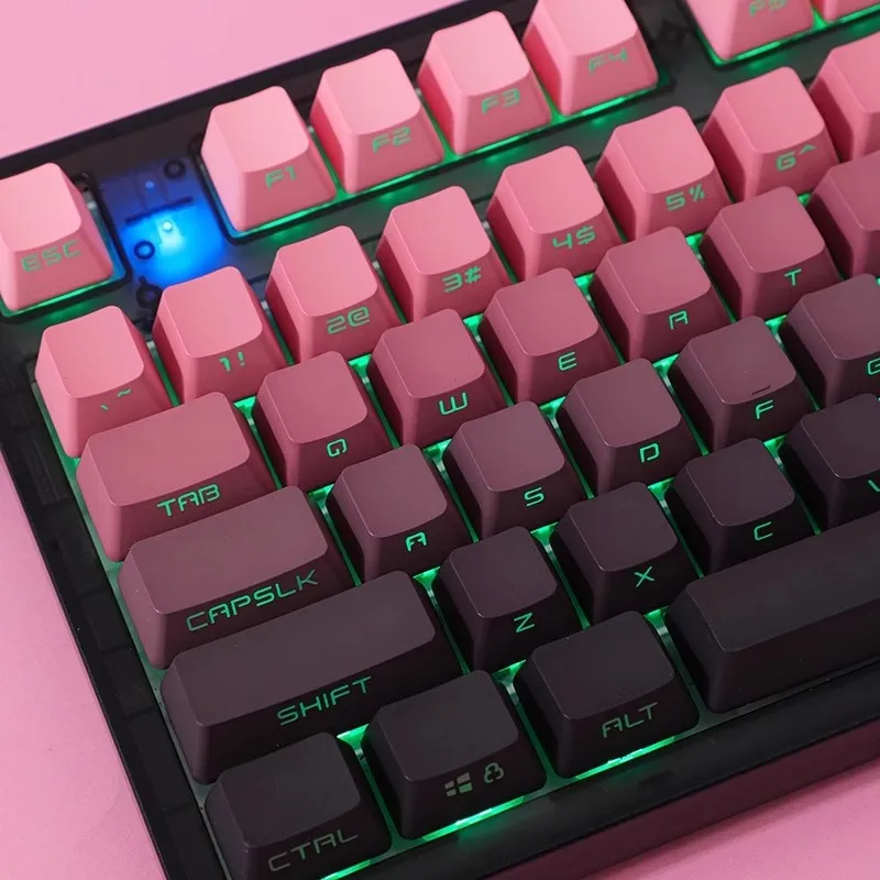 Algas Vermelhas Feijão Colar Rosa Backlit Teclado Oem Perfil Keycap Teclado Personalizado 68 84 87 Mx1.0 6.0 8.0 Conjunto - Imagem 6