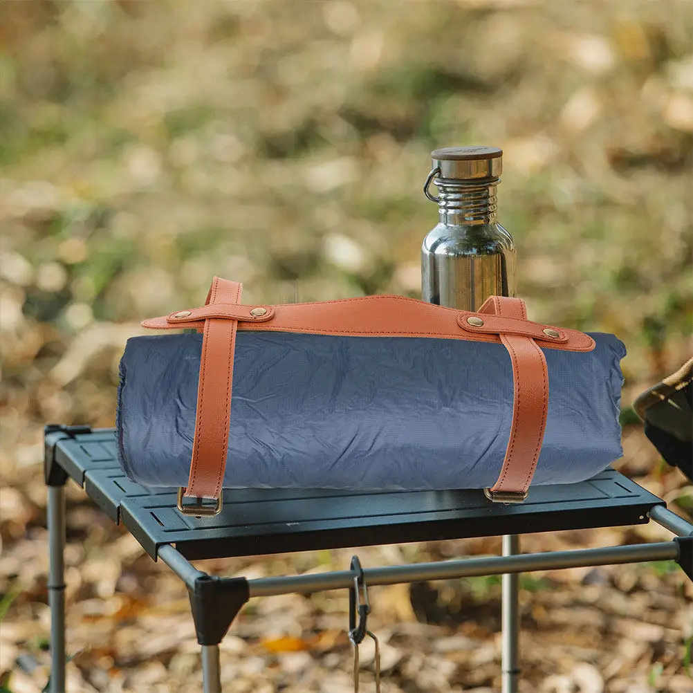 2개입 헤비 듀티 야외 담요 스트랩 조절 가능한 PU 캐리 벨트 (캠핑, 피크닉..