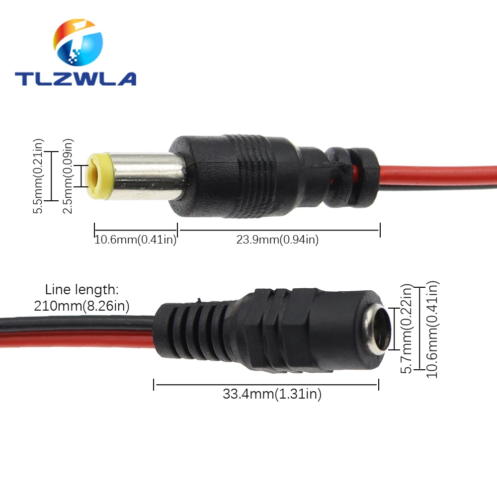 OWNKIM LOT DE 4 Paires De Fiches D'alimentation DC 55 Mm X 21 Mm Mâle