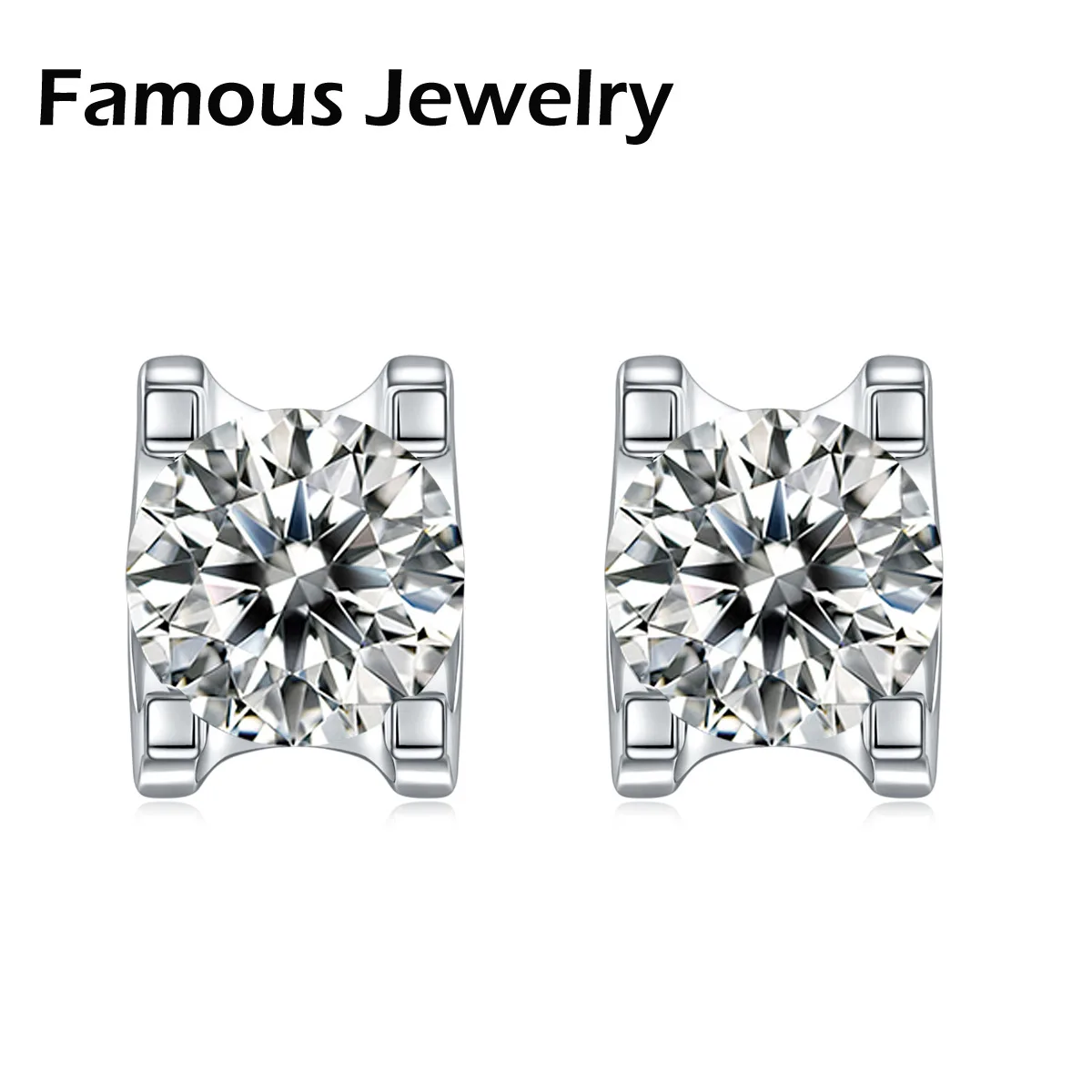 

Classic hot selling new 0.5 carat bull head earrings moissanite D-class VVS popular Seiko Silver S925