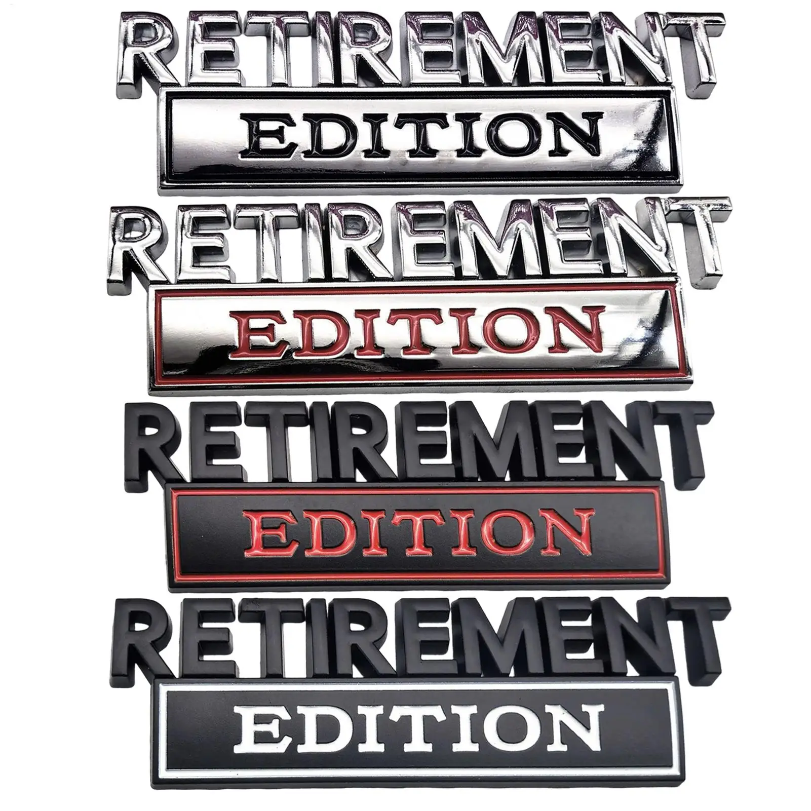 Car Badge Retirement Edition Car Stickers 3D Metal Automotive Vehicle Exterior Sticker for SUV Tailgate Trunk Door Hood Bumper