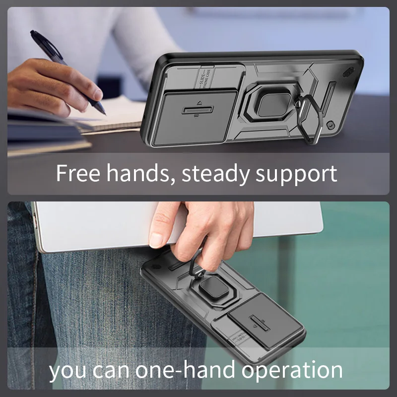 Shockproof Armor Case with Magnetic Stand and Ring Holder
