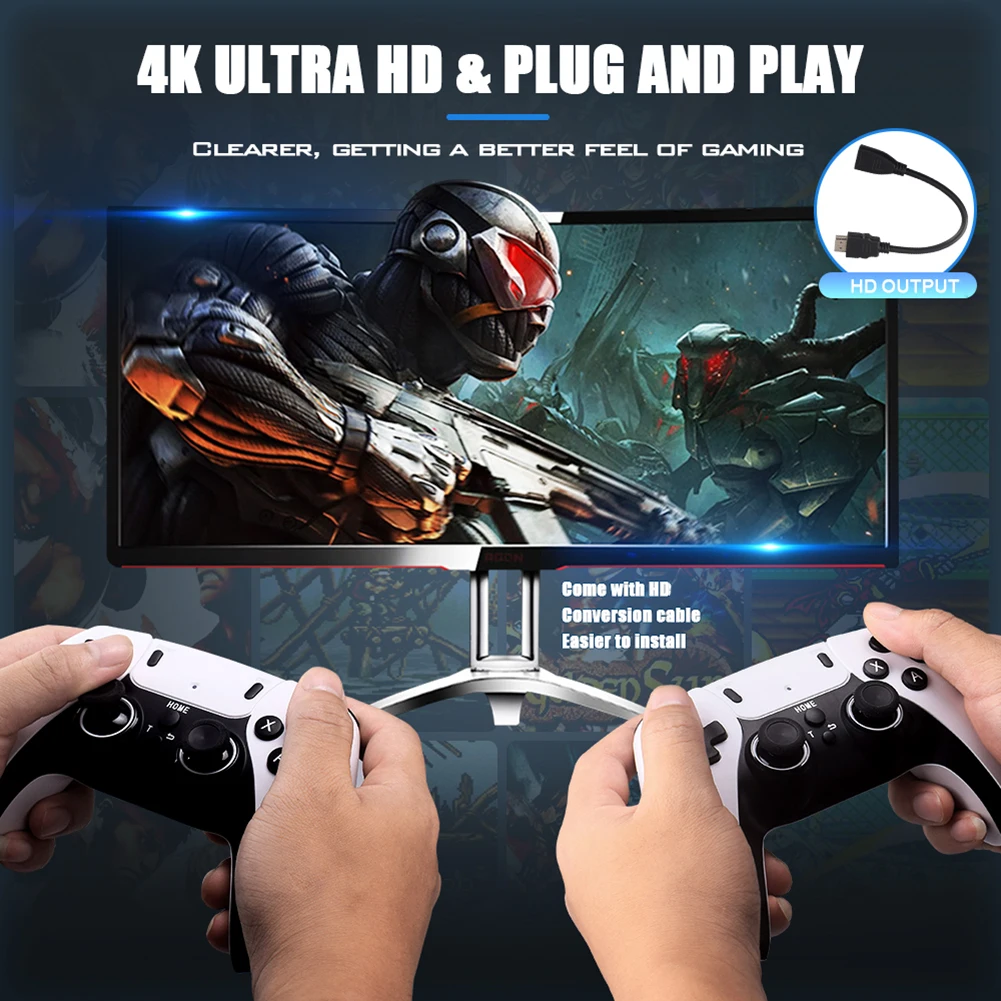 3D Joystick Support 256GB TF Card Expansion HD 4K 2.4G Video Game Console 40000+ Games Mini Pocket Games Console for Boys Girls