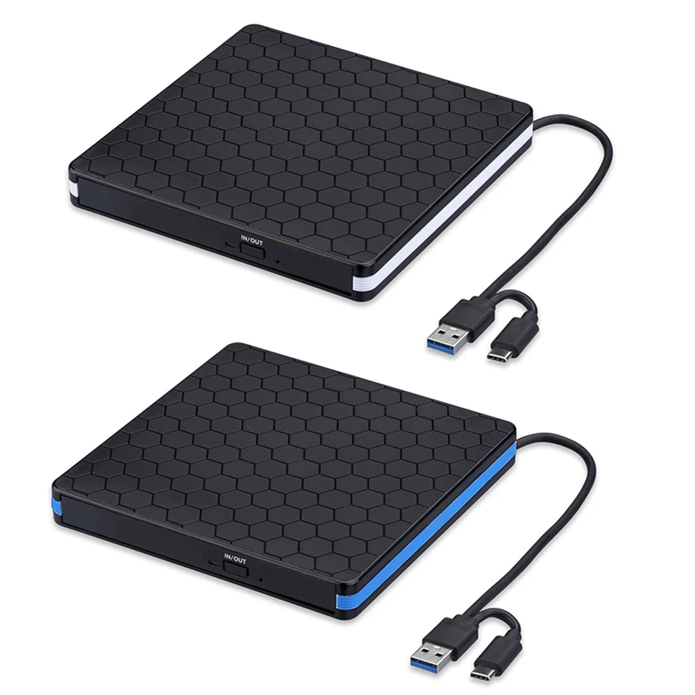 USB 3.0 C 타입 외장 DVD RW 버너 슬림 광학 디스크 드라이브, 고속 전송 DVD 리더, 노트북 PC 데스크탑용 플러그 앤 플레이