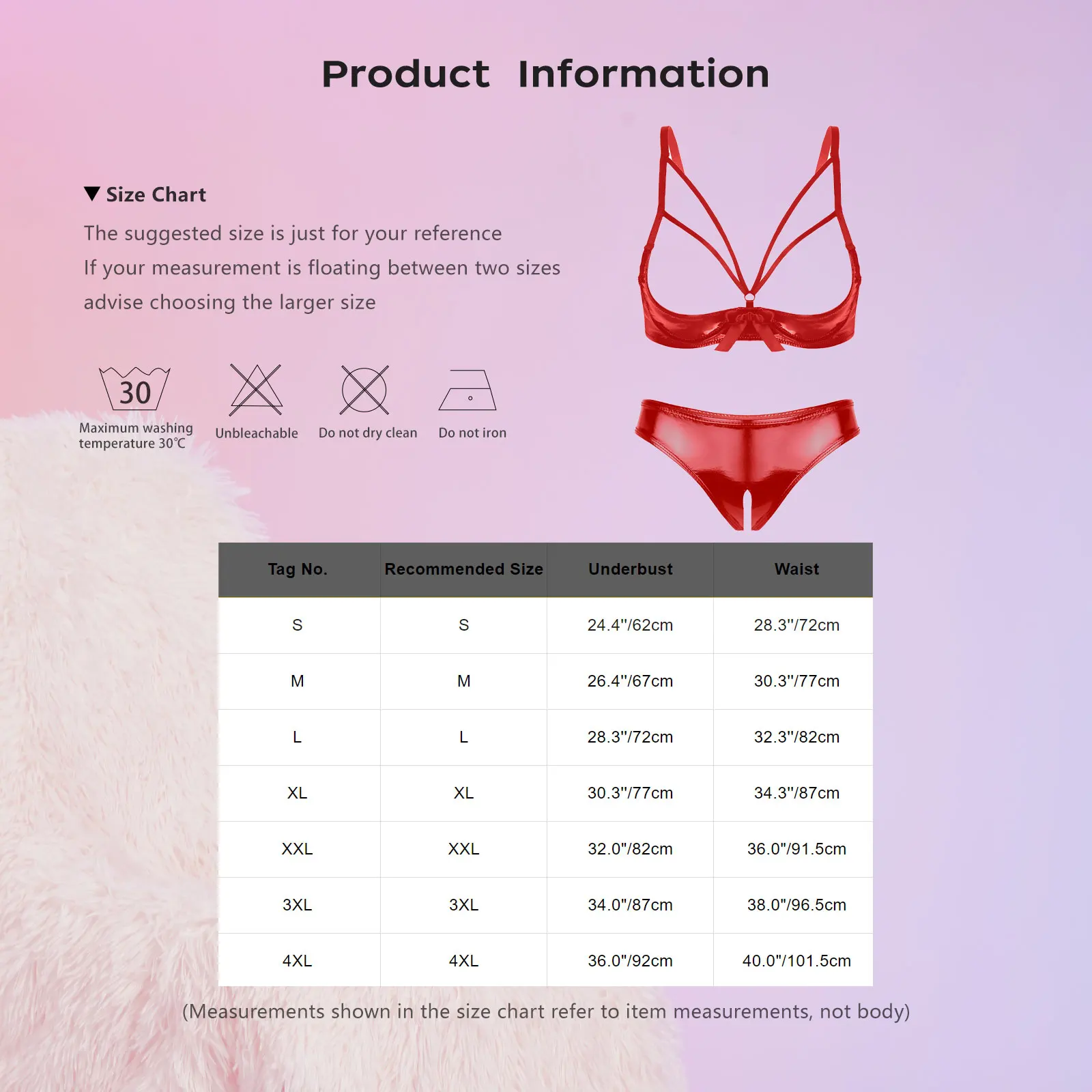 Womens Wet Look Patent Leather Sexy Lingerie Set Underwear Strappy Open Cup Bowknot Underwired Bra Tops with Crotchless Briefs