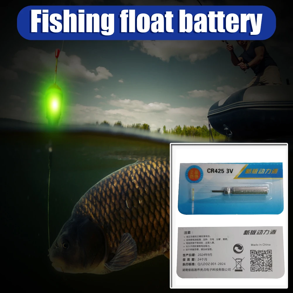 10Pcs CR425 Electronic Luminous Electric Battery Fishing Floats Night Light Floats Lithium Pin Cells Fishing Accessories