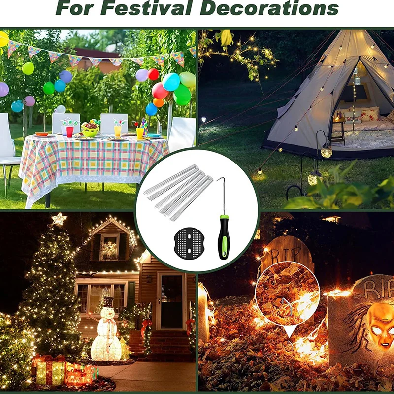 Garden Fixing Stakes Staples Gasket Fixed Ground Pegs Weed U Shaped Gardening Landscape Pins Spikes Kit For Securing Plant Weed