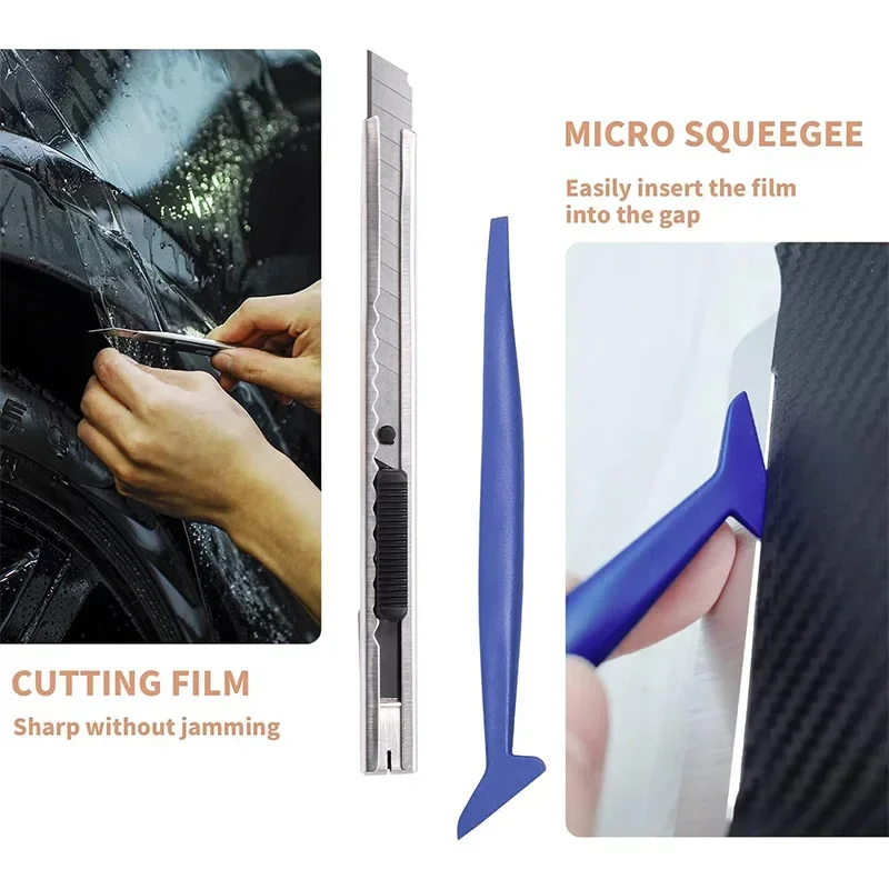 15Pcs Car Film Wrap Tool Kit Vinyl Spatula Vinyl Scraper Cutter for Vehicle Window Tint Wrapping Repair Tools Squeegee Set