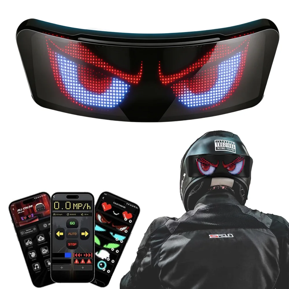 Programable Led Helmet Motorcycle Led Helmet Display, Motorcycle Helmet Turn Signal Lights APP Control ...