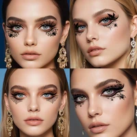 12pcs Halloween Eye Makeup Stickers, Waterproof and Removable Eyeshadow Replacement Kit, Halloween Party Supplies, Pumpkin Spide 3