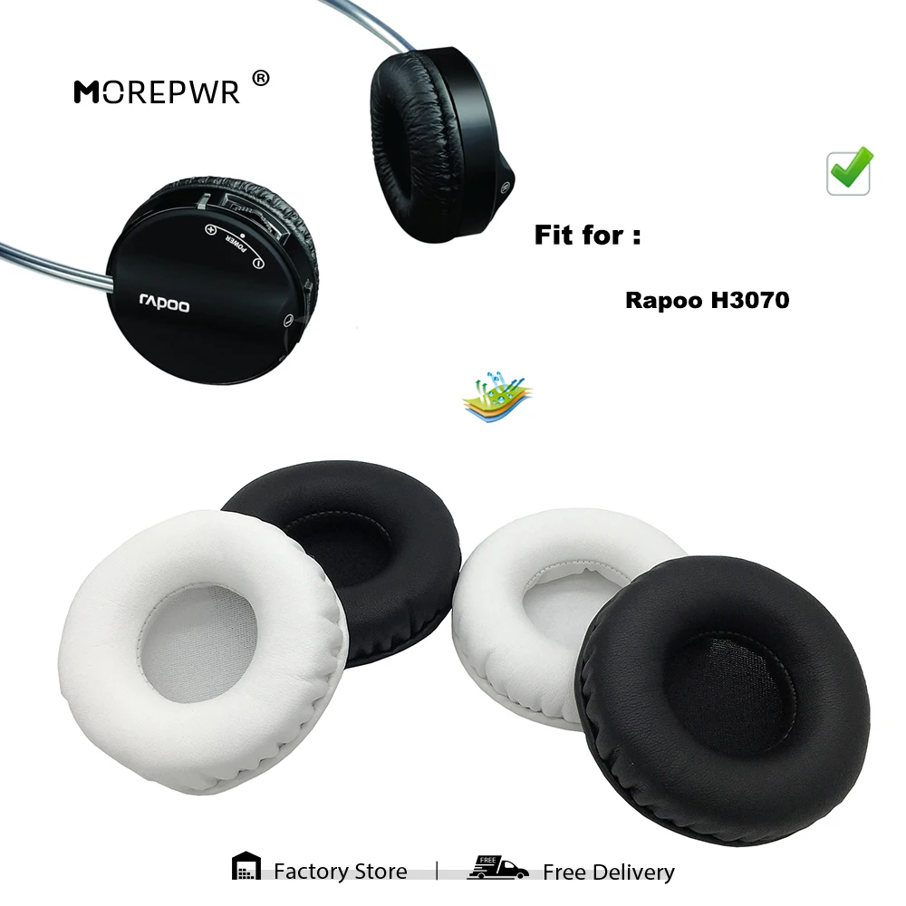 

Morepwr New Upgrade Replacement Ear Pads for Rapoo H3070 Headset Parts Leather Cushion Velvet Earmuff Sleeve Cover