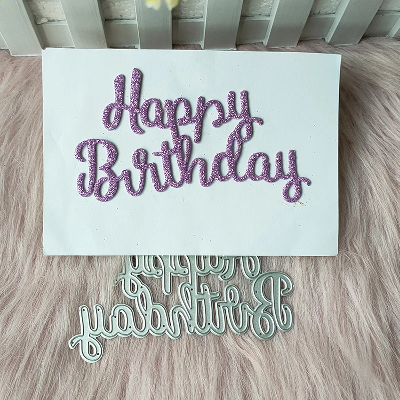 

New Happy Birthday Words metal cutting die mould scrapbook decoration embossed photo album decoration card making DIY handicraft