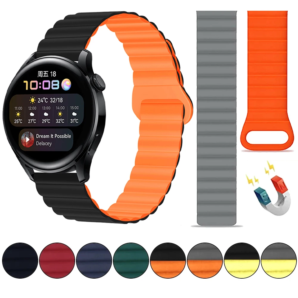 20 22Mm Cinturino Per Huawei Watch Gt 3 2 Pro Gt2E Cinturino In Silicone Per Huawei Gt3 Pro Gt Runner Smartwatch Cinturino Magnetico