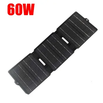 ETFE 태양 전지 패널 접이식 가방, 듀얼 USB, 유연한 방수 DIY 충전기, 휴대폰 야외 비상 전원 공급 장치, 60W