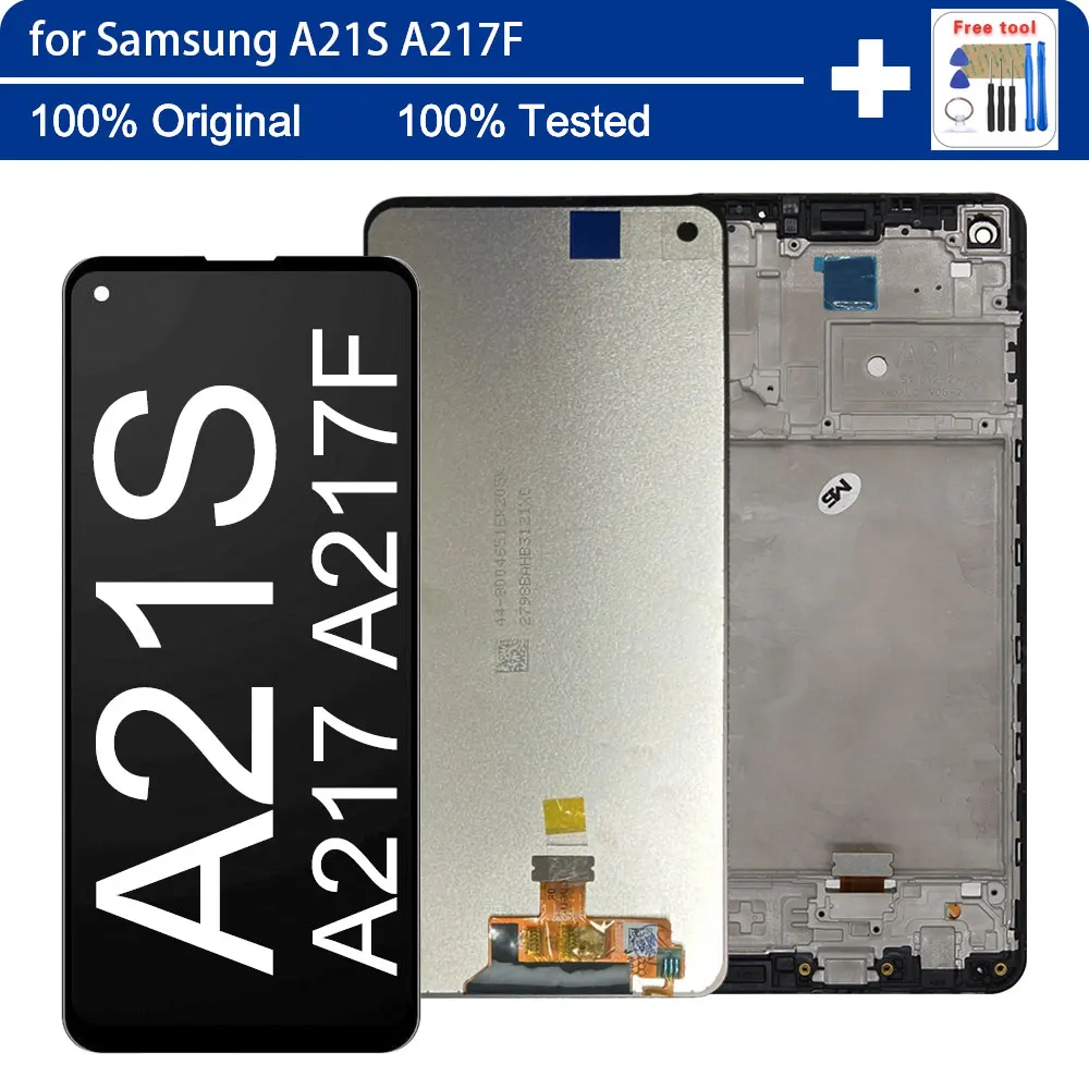 

100% Original AMOLED for Samsung Galaxy A21S A217F LCD Display Touch Screen Digitizer Assembly LCD for Samsung A21S SM-A217F/DS