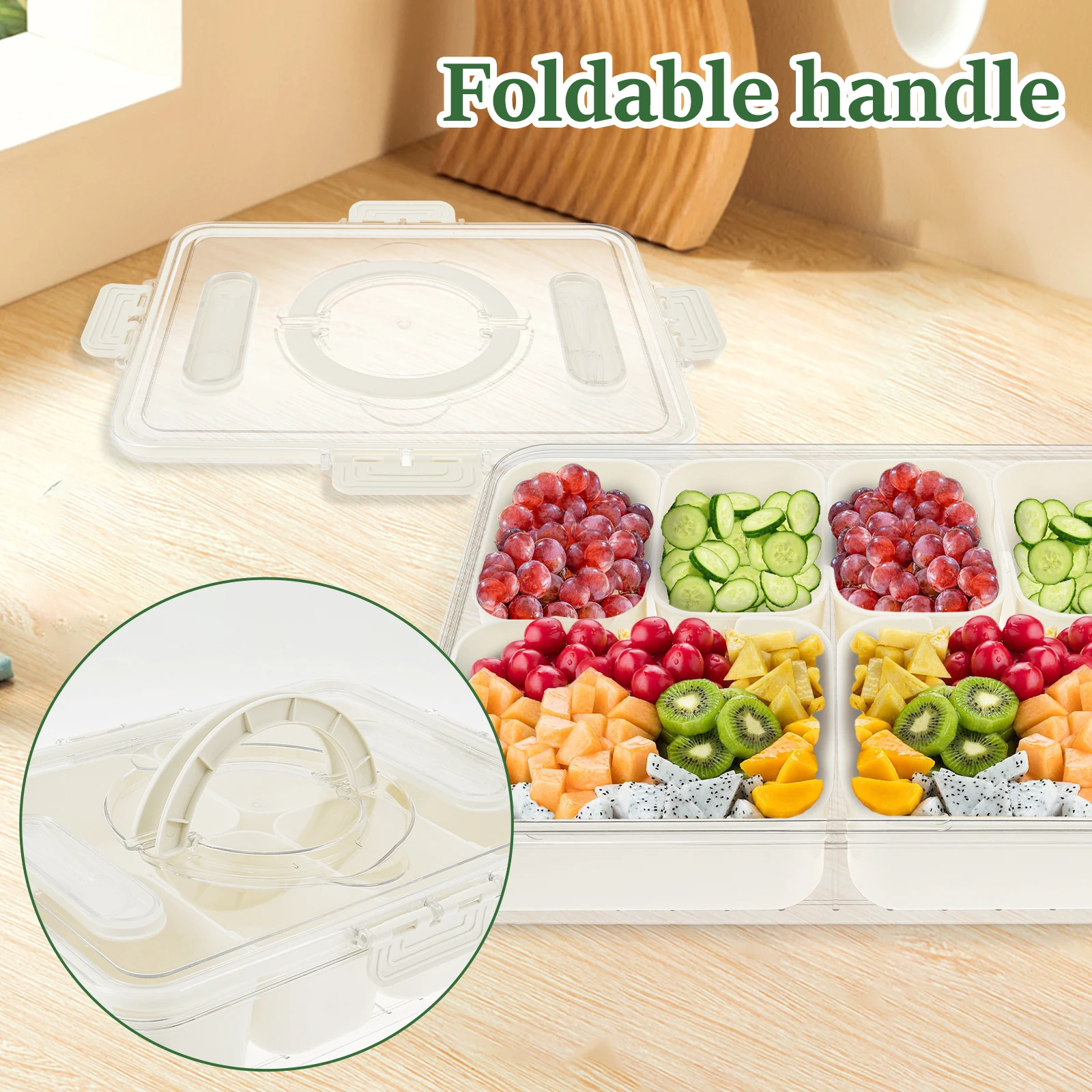 Bamboo Serving Tray with Clear PET Lid – Food Safe Storage & Serving Solution 21 Sde1682b005a94dd98a0aee16332fcd18T