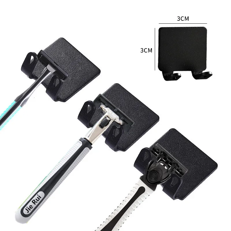 2/3PCS Punch Free Shaving Razor Holder Men Shaving Shaver Storage Hook Wall Shelf Bathroom Razor Rack Wall Kitchen Accessories 2