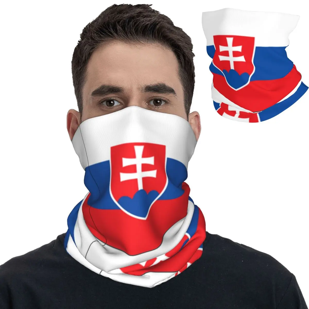 

Slovakia Flag I Love Slovakia Bandana Neck Gaiter Printed Wrap Scarf Warm Balaclava Cycling for Men Women Adult All Season