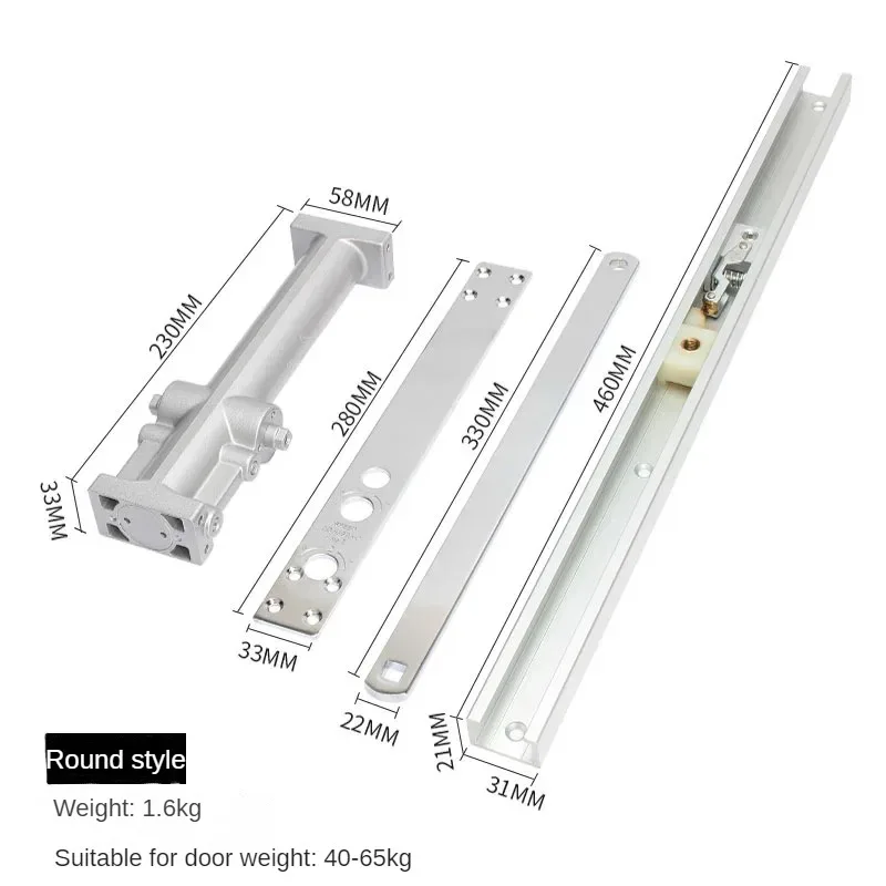 Invisible Hidden Automatic Door Closer 1 set Home Hydraulic Adjustable for Weight 40-65kg