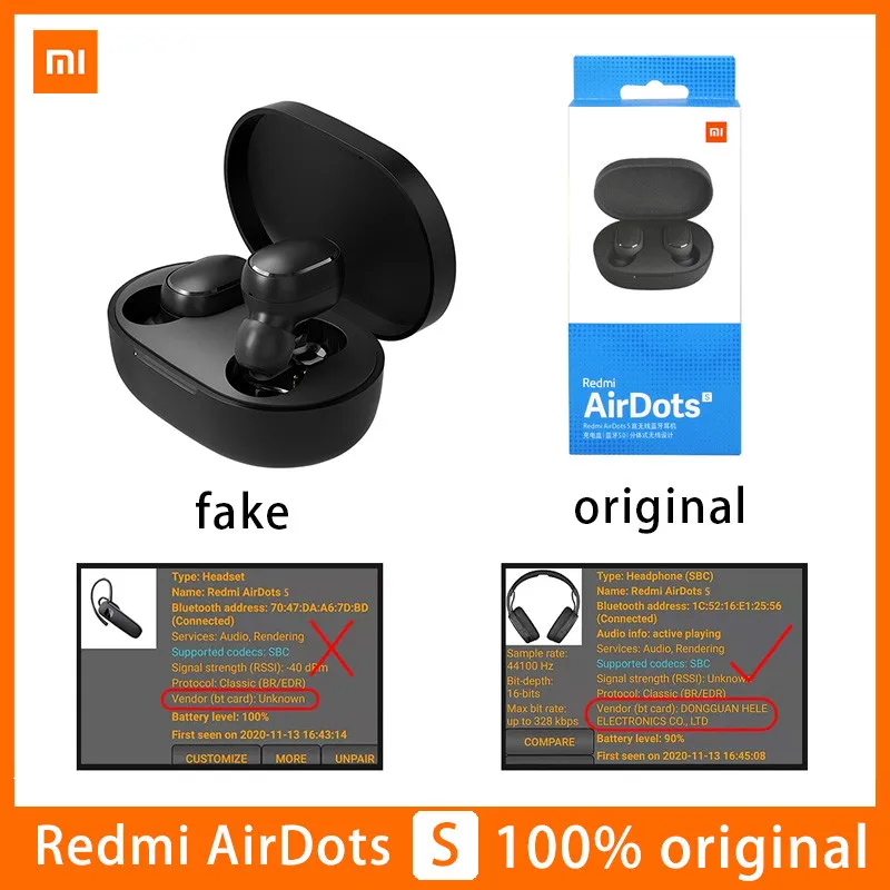 Original Redmi AirDots S TWS Headset Xiaomi Airdots 2 Wireless Bluetooth Earphone In-Ear Bass Earbuds Auto Link Stereo Earphones |